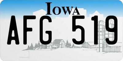 IA license plate AFG519