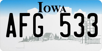 IA license plate AFG533