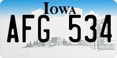IA license plate AFG534
