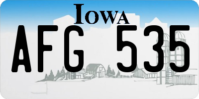 IA license plate AFG535