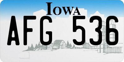 IA license plate AFG536