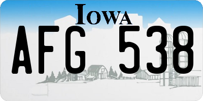 IA license plate AFG538