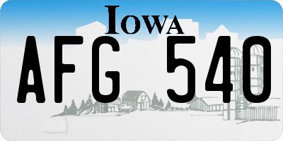 IA license plate AFG540