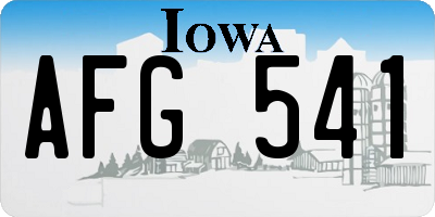 IA license plate AFG541