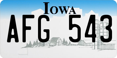 IA license plate AFG543