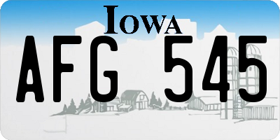 IA license plate AFG545
