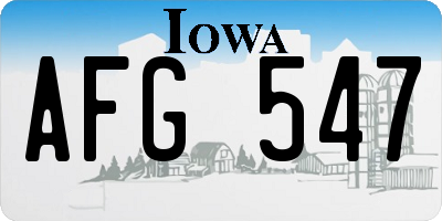 IA license plate AFG547