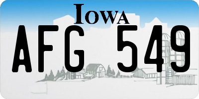 IA license plate AFG549