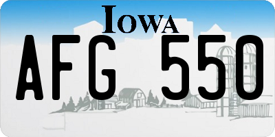 IA license plate AFG550