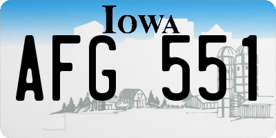 IA license plate AFG551