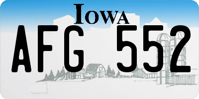 IA license plate AFG552