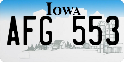 IA license plate AFG553