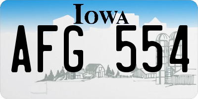 IA license plate AFG554