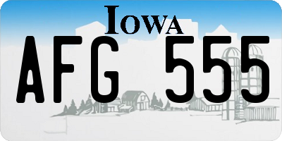 IA license plate AFG555