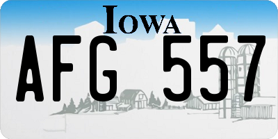 IA license plate AFG557