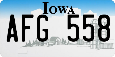 IA license plate AFG558