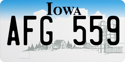 IA license plate AFG559