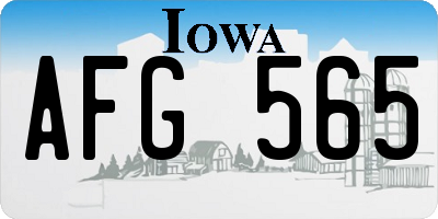 IA license plate AFG565