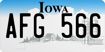 IA license plate AFG566