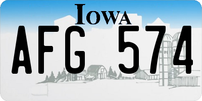 IA license plate AFG574