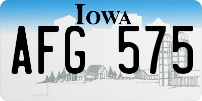 IA license plate AFG575