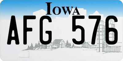 IA license plate AFG576