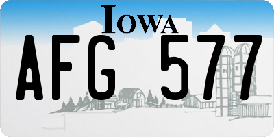 IA license plate AFG577