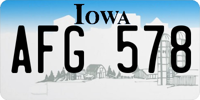 IA license plate AFG578