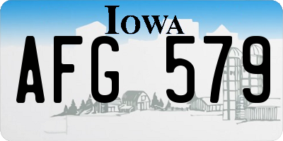 IA license plate AFG579