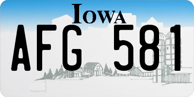 IA license plate AFG581