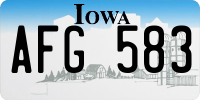 IA license plate AFG583