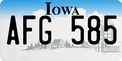 IA license plate AFG585