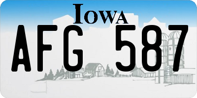 IA license plate AFG587