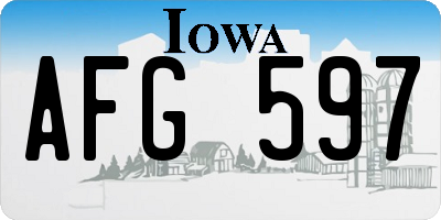 IA license plate AFG597