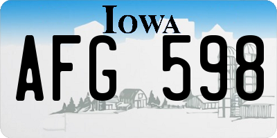 IA license plate AFG598