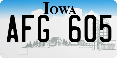 IA license plate AFG605