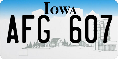 IA license plate AFG607
