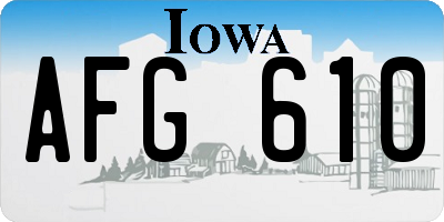 IA license plate AFG610