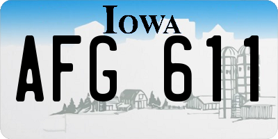 IA license plate AFG611