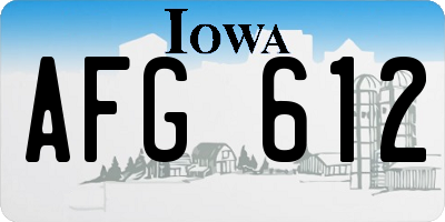 IA license plate AFG612