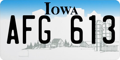 IA license plate AFG613