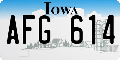 IA license plate AFG614