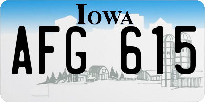 IA license plate AFG615