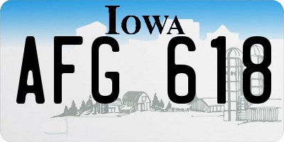 IA license plate AFG618