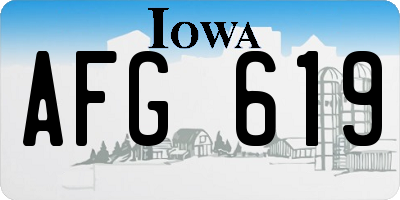 IA license plate AFG619