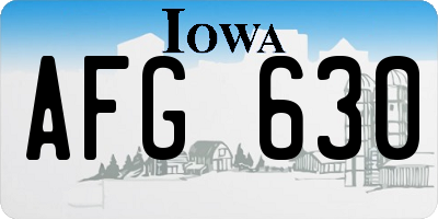 IA license plate AFG630