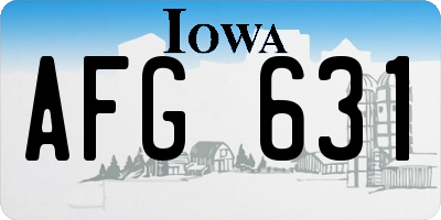 IA license plate AFG631