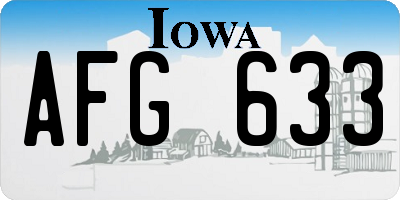 IA license plate AFG633