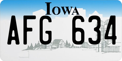 IA license plate AFG634