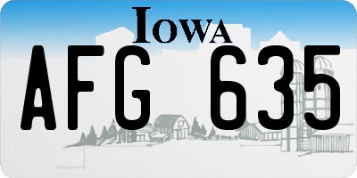 IA license plate AFG635